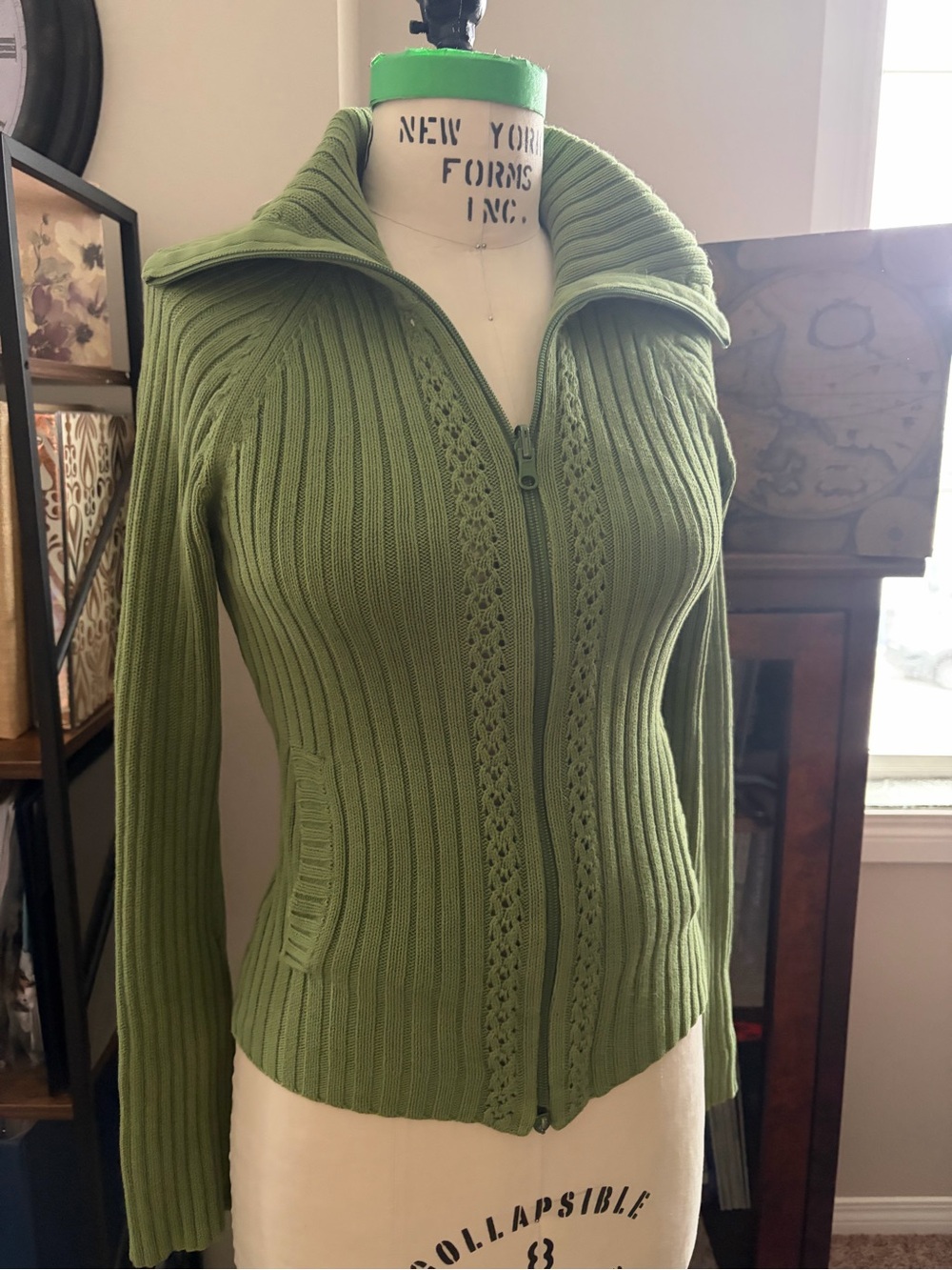 Ribbed Zip-Up Cardigan Sweater -Jacob Connexion